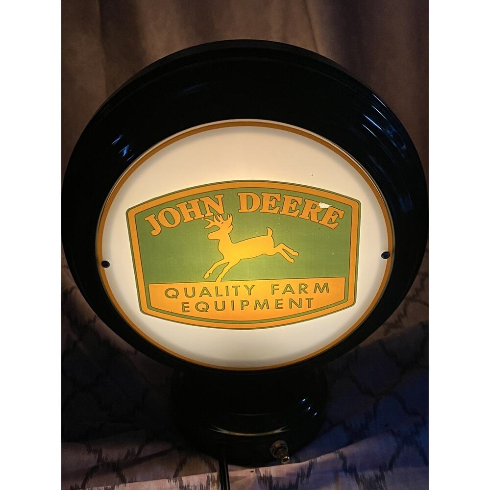 john deere quality farm equipment light up round sign 7x7 double side